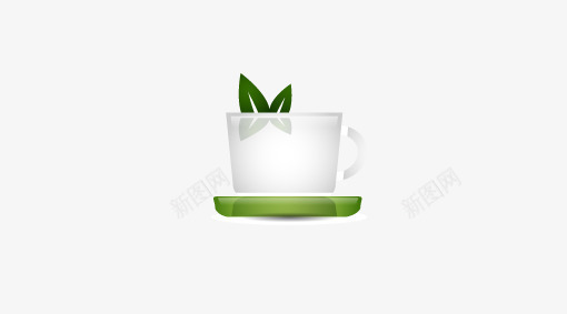 绿色茶杯图标图标