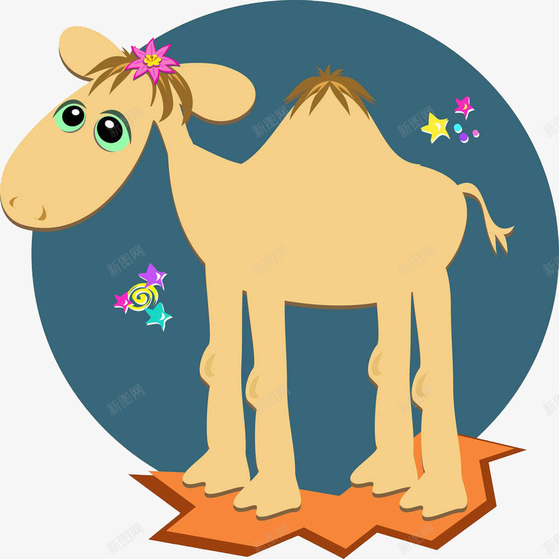 卡通手绘骆驼png免抠素材_新图网 https://ixintu.com 动物 卡通手绘 沙漠动物 驼峰 驼队 骆驼