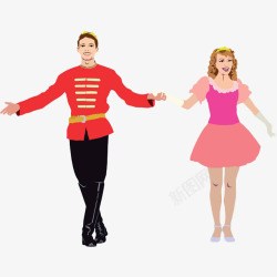 牵手跳舞插画王子和公主高清图片