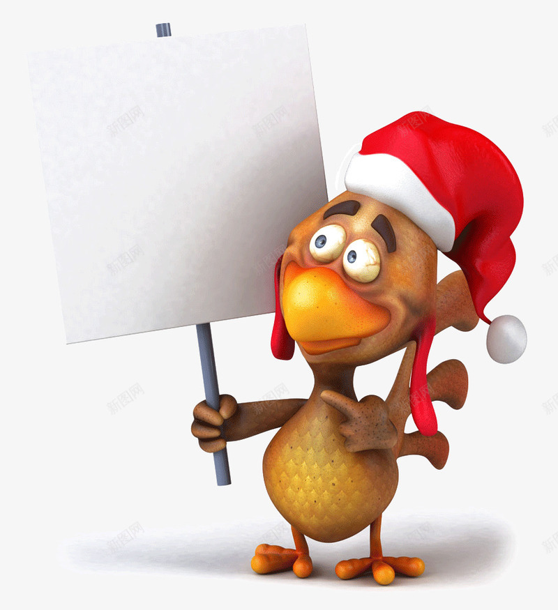 圣诞火鸡举公告牌png免抠素材_新图网 https://ixintu.com 免抠素材 公告牌 圣诞帽子 圣诞节 火鸡