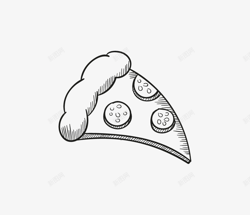 手绘披萨png免抠素材_新图网 https://ixintu.com 手绘 披萨 食物