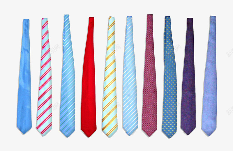 一排领带png免抠素材_新图网 https://ixintu.com 产品实物 彩色 男士领带 领带