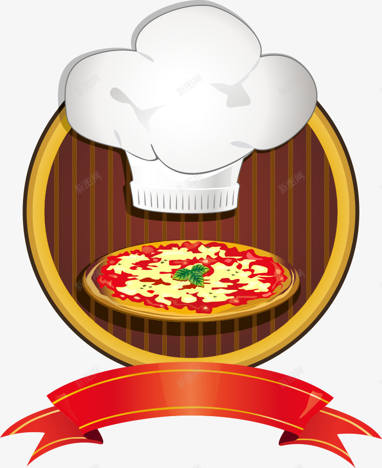 披萨饼和厨师帽png免抠素材_新图网 https://ixintu.com 卡通厨师帽 卡通披萨饼 厨师帽 披萨饼 矢量厨师帽 矢量披萨饼