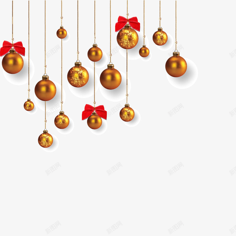 圣诞节圣诞球png免抠素材_新图网 https://ixintu.com 圣诞球 圣诞节 矢量素材 金黄色