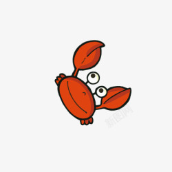 螃蟹卡通红色素材