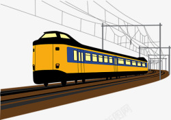 黄色列车黄色高速列车高清图片