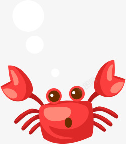 卡通红色螃蟹素材