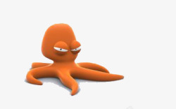 橙色章鱼卡通章鱼高清图片
