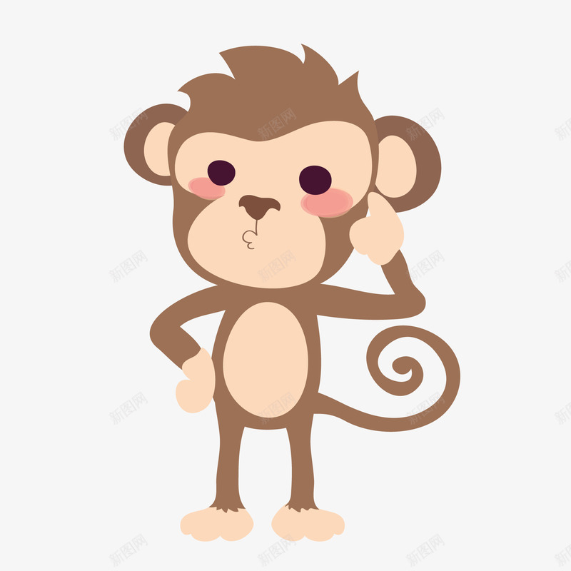 卡通调皮可爱的小猴子矢量图ai免抠素材_新图网 https://ixintu.com 动物 动物园 卡通 可爱 手绘 水彩 猴子 矢量图 调皮