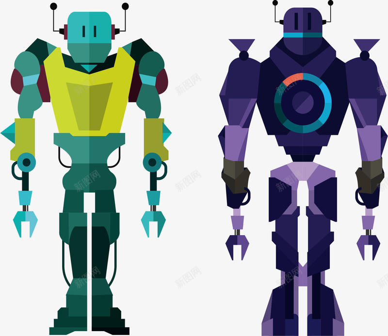 紫色机器人png免抠素材_新图网 https://ixintu.com 人工智能 机器人 矢量素材 科学