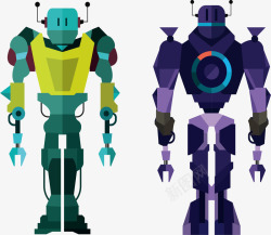 紫色机器人素材