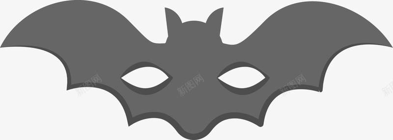 灰色蝙蝠面具png免抠素材_新图网 https://ixintu.com 万圣节 免抠PNG 恐怖 灰色 舞会 蝙蝠 装饰图案 面具