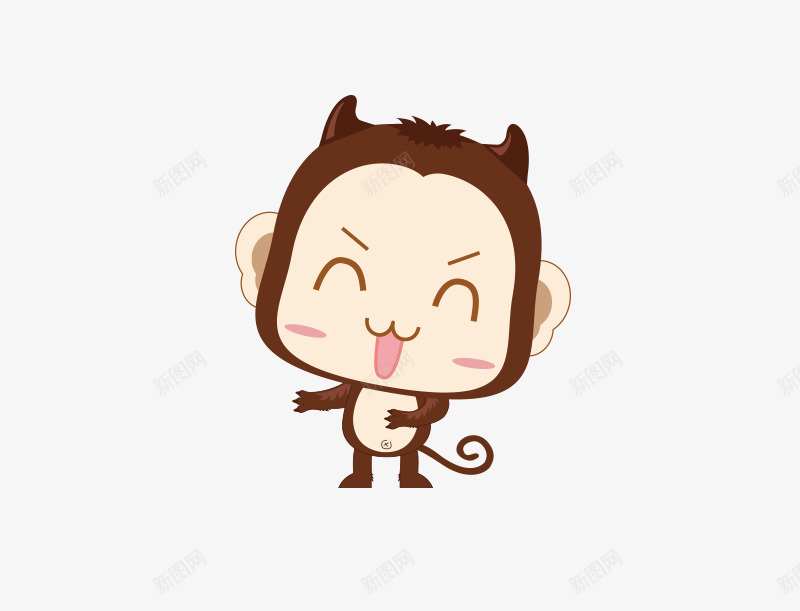 可爱小猴子png免抠素材_新图网 https://ixintu.com 动物 可爱 小猴子