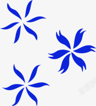 蓝色风车花朵七夕素材