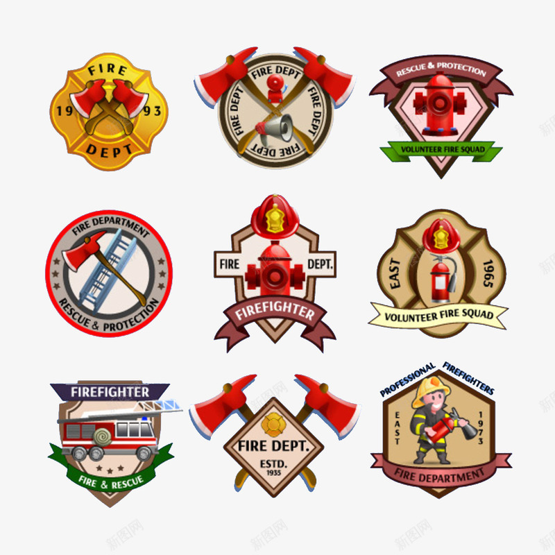 消防宣传标志图标png_新图网 https://ixintu.com 创意 图标 标志 标志图标 标签 消防 灭火车 设计