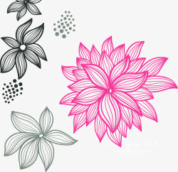 背景康乃馨花纹时尚线条画康乃馨花朵1高清图片