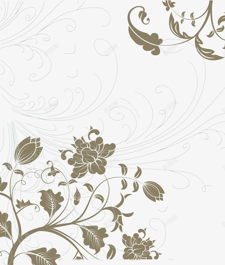 褐色绽放的花png免抠素材_新图网 https://ixintu.com 美丽 花纹 装饰 设计