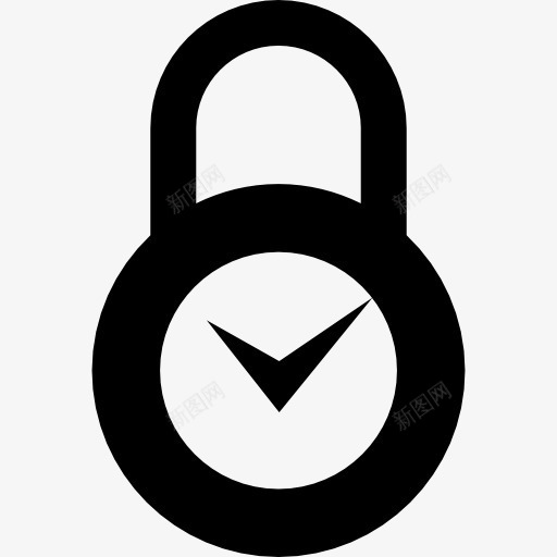 定时器循环锁图标png_新图网 https://ixintu.com 圆形锁 安全 定时器 挂锁 接口 时间 符号 钥匙锁 锁