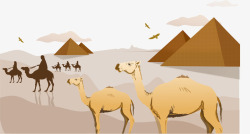 埃及沙漠骆驼金字塔背景素材