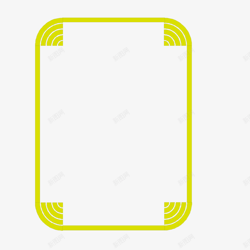 黄色圆角矩形竖边框png免抠素材_新图网 https://ixintu.com 圆角 矩形 竖边框 黄色