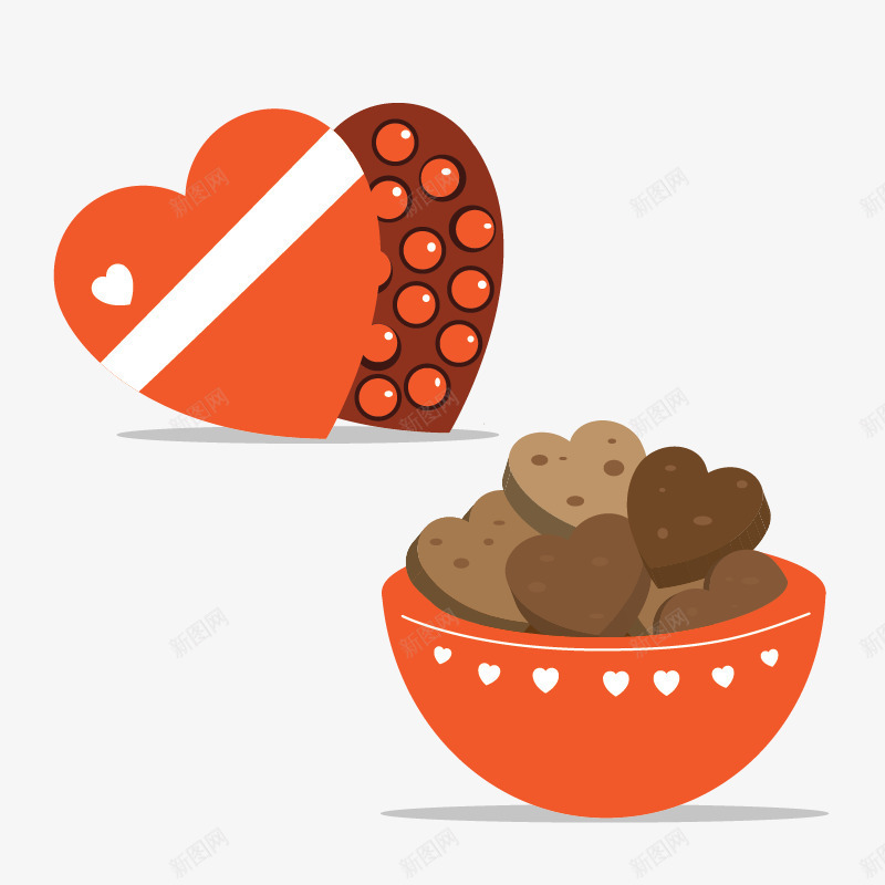 极简的心形巧克力盒饼干png免抠素材_新图网 https://ixintu.com 心形巧克力免抠 心形礼物盒 心形饼干免抠 简约风格
