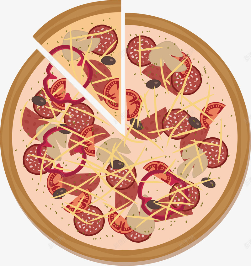 切开的披萨矢量图ai免抠素材_新图网 https://ixintu.com 三角 卡通 圆饼 快餐 披萨 美味 食物 矢量图