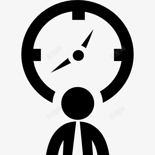 商人与大时钟图标png_新图网 https://ixintu.com 人 企业 商人 工具 时钟 时间 生意人的象征