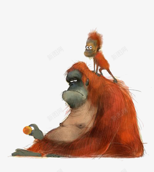 大猩猩png免抠素材_新图网 https://ixintu.com 动物 卡通大猩猩 小猩猩 手绘大猩猩 猴子