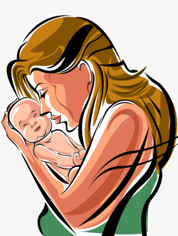 多功能抱婴母亲节母抱婴插画1高清图片