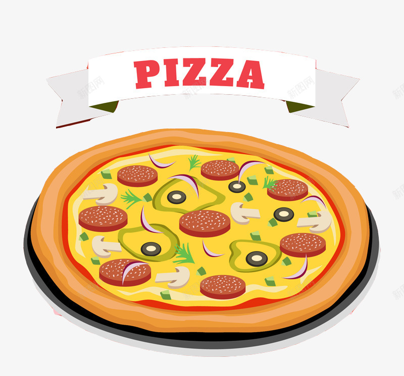 美味披萨矢量图ai免抠素材_新图网 https://ixintu.com 披萨 美味 矢量图