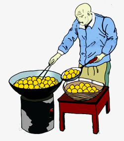 油炸食品插画手绘制作油炸食品高清图片