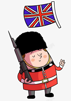 卡通英国骑士国旗矢量图素材