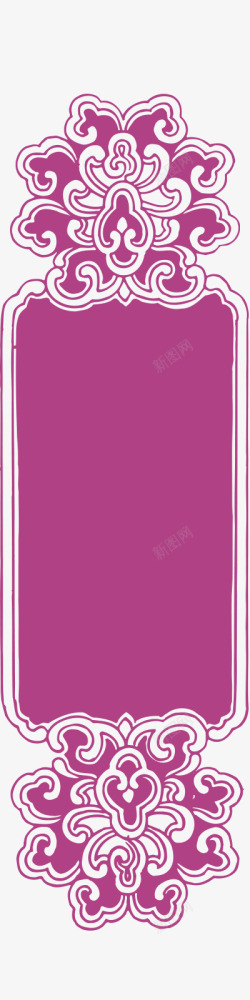 淡紫色花纹方框素材