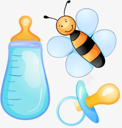 蜜蜂和奶瓶素材