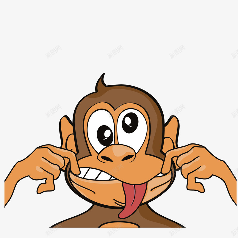 卡通小猴子鬼脸png免抠素材_新图网 https://ixintu.com 卡通 卡通插画 小猴子 水彩 猴子 矢量猴子 鬼脸