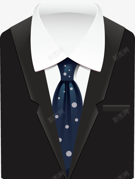 男士西服斑点领带png免抠素材_新图网 https://ixintu.com 男士西服 装饰