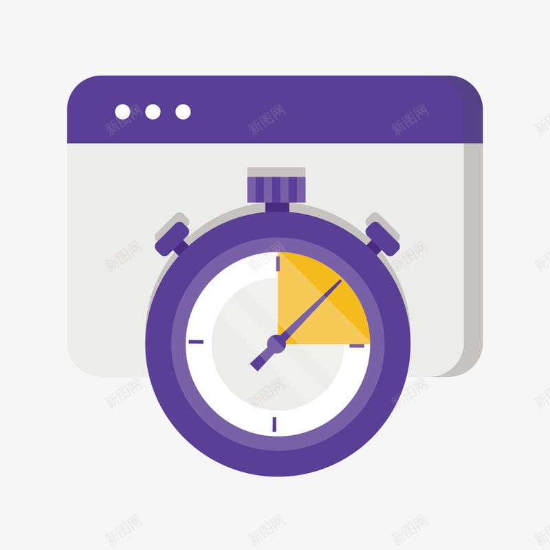 紫色钟表图标png_新图网 https://ixintu.com 商务 圆角 扁平化 时间 渐变 科技 科技感时间装轮 立体 紫色 钟表