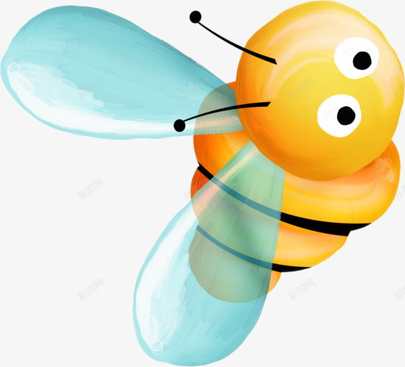 手绘小蜜蜂png免抠素材_新图网 https://ixintu.com 儿童 勤劳的小蜜蜂 卡通 小精灵 童话 蜜蜂 黄色