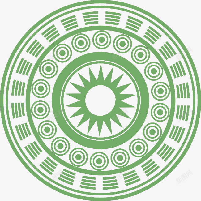 绿色花纹圆形Q版H5游戏界面png免抠素材_新图网 https://ixintu.com h5 圆形 游戏 界面 绿色 花纹