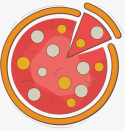 披萨切块粉色披萨高清图片