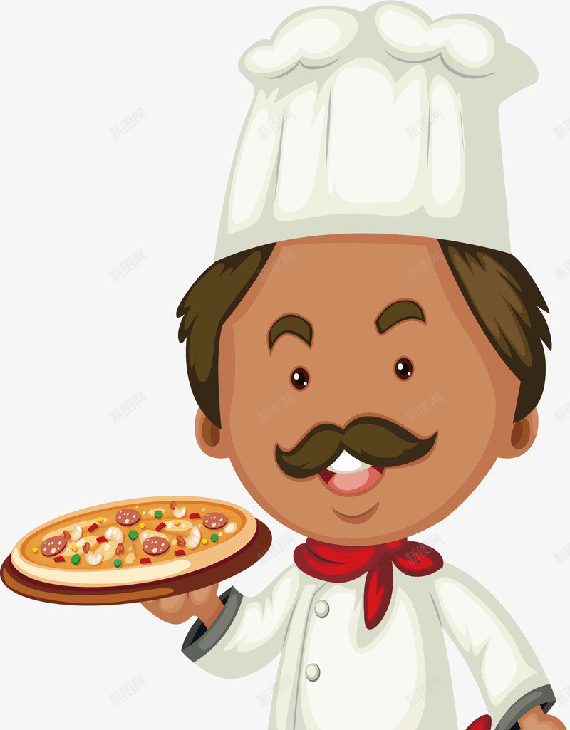 端着披萨的厨师矢量图eps免抠素材_新图网 https://ixintu.com 做披萨 厨师 意大利厨师 披萨厨师 矢量素材 矢量图