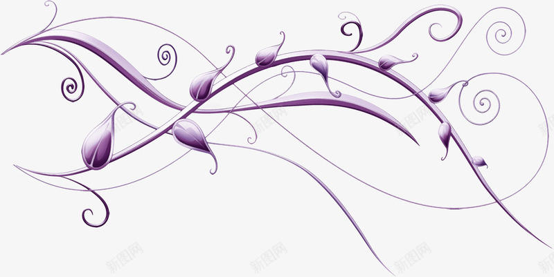 紫色漂亮枝叶png免抠素材_新图网 https://ixintu.com 枝叶 枝叶花纹 漂亮枝叶 紫色枝叶