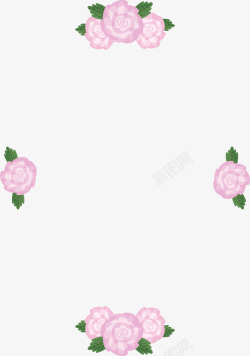 欧风边框粉粉色花朵装饰边框高清图片