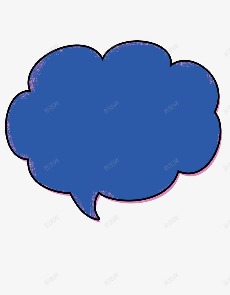 对话方框png免抠素材_新图网 https://ixintu.com 卡通 对话框 手绘 蓝色 装饰