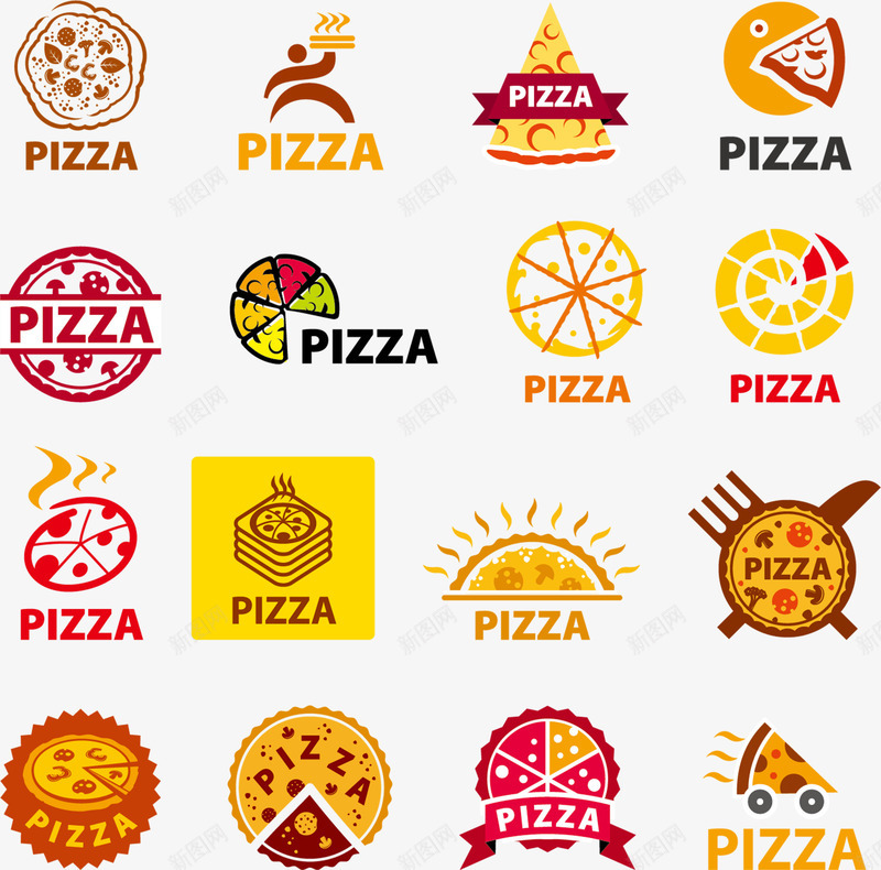 披萨LOGO标志图标png_新图网 https://ixintu.com EPS LOGO标志 PIZZA 披萨 标签