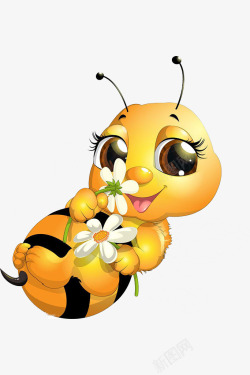 小蜜蜂和花素材