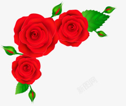 手绘玫瑰花花边素材