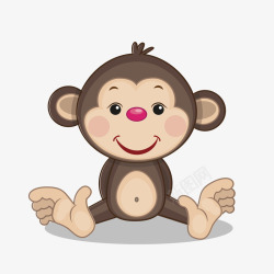 棕色小猴子坐着的卡通小猴子高清图片