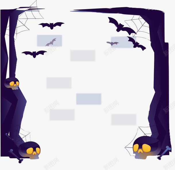万圣节骷髅蝙蝠元素png免抠素材_新图网 https://ixintu.com 万圣节 恐怖 蝙蝠 骷髅