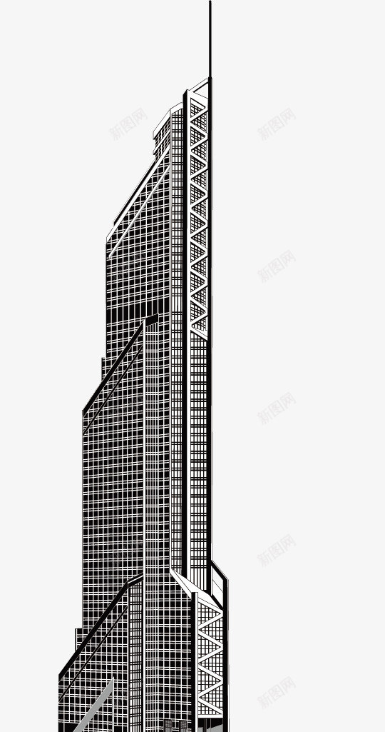 世界摩天大楼png免抠素材_新图网 https://ixintu.com 世界摩天大楼 高楼 黑白